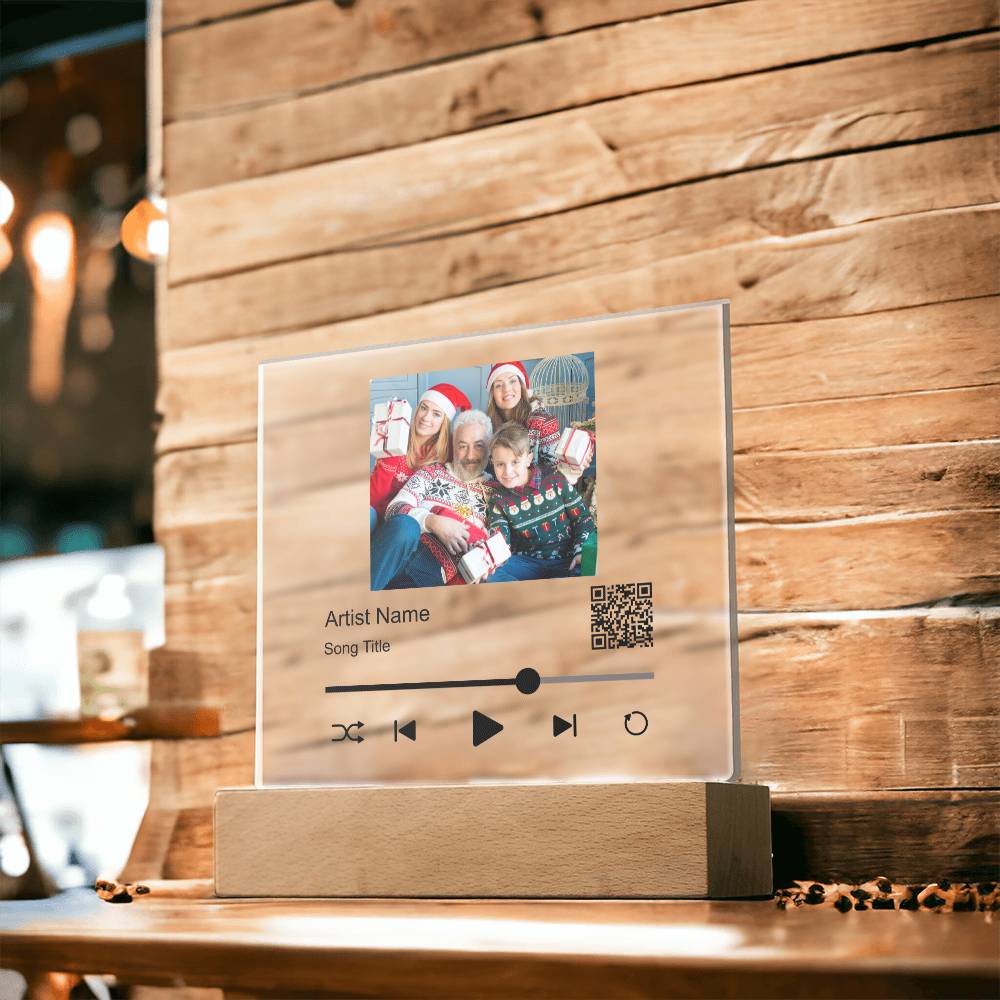 White Christmas Family Song Plaque  Square Acrylic Plaque