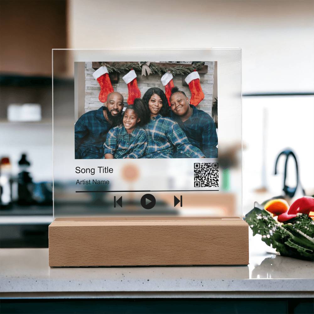 Black Christmas Family No Name Square Acrylic Plaque