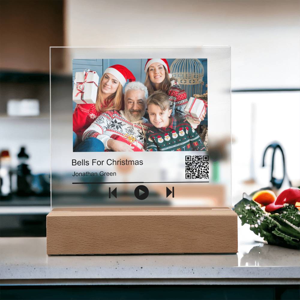 Song Name White Christmas Family Square Acrylic Plaque