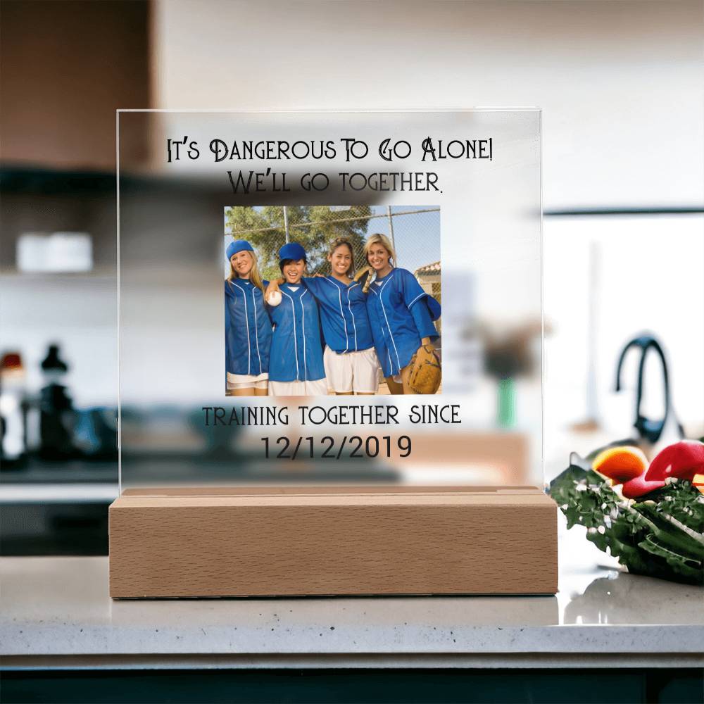 Best Friends Softball Training Acrylic Square