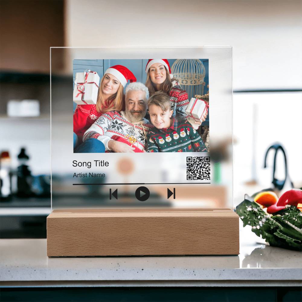 White Christmas Family No Name Square Acrylic Plaque