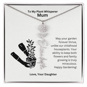 Mum - Keep Both Flowers and Family Growing Flower Name Necklace