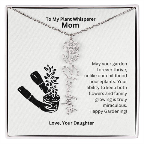 Mom - Keep Both Flowers and Family Growing Flower Name Necklace