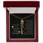Love You To Moon and Saturn - Connection Remains Eternally Strong and True Flower Name Necklace