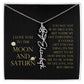 Love You To Moon and Saturn - My Heart Eternally Yours Flower Name Necklace