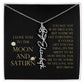 Love You To Moon and Saturn - My Heart Eternally Yours Flower Name Necklace