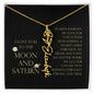 Love You To Moon and Saturn - Connection Remains Eternally Strong and True Flower Name Necklace