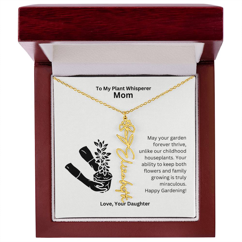 Mom - Keep Both Flowers and Family Growing Flower Name Necklace