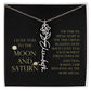 Love You To Moon and Saturn - Time Spend Apart, I Love You Flower Name Necklace