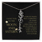 Love You To Moon and Saturn - My Puzzle Piece Flower Name Necklace