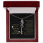 Love You To Moon and Saturn - Connection Remains Eternally Strong and True Flower Name Necklace