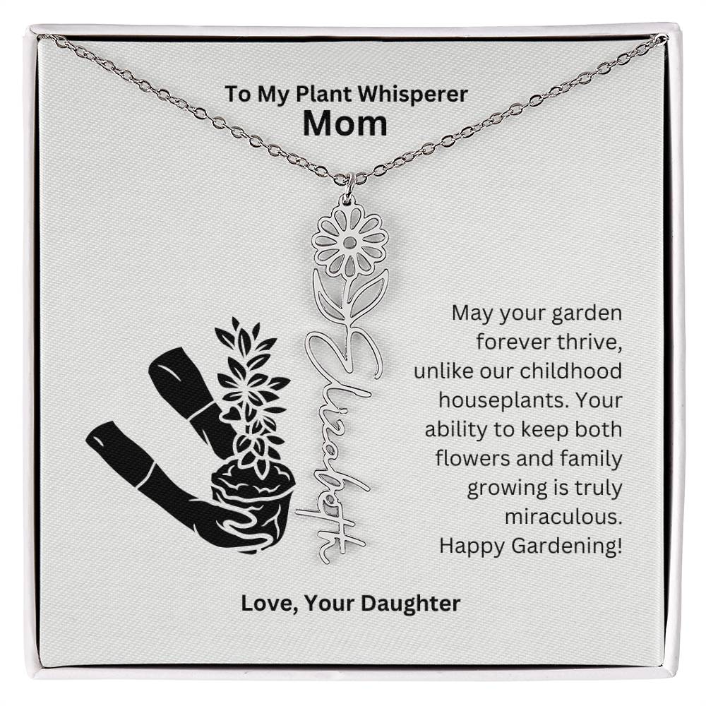 Mom - Keep Both Flowers and Family Growing Flower Name Necklace