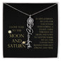Love You To Moon and Saturn - Connection Remains Eternally Strong and True Flower Name Necklace