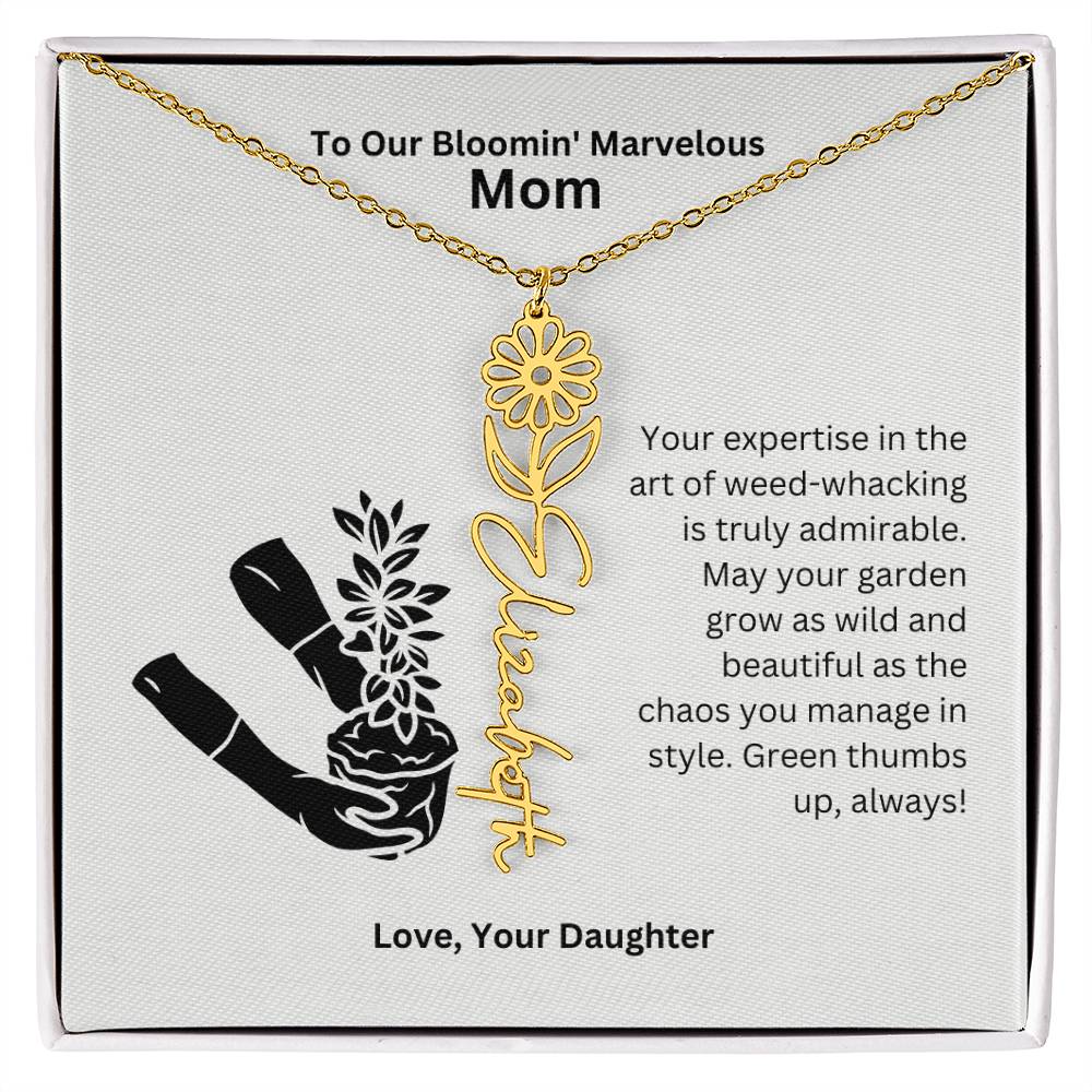 Mom - Garden Grow As Wild Flower Name Necklace