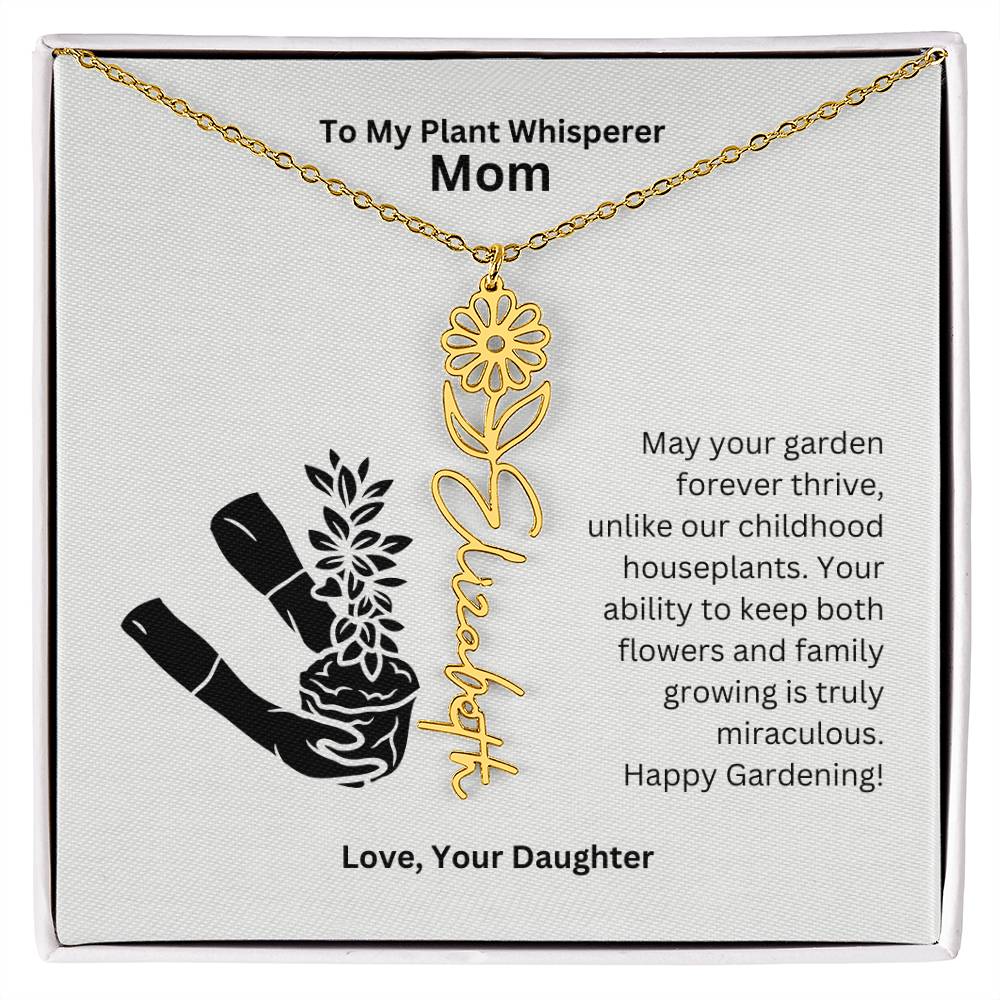Mom - Keep Both Flowers and Family Growing Flower Name Necklace