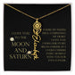 Love You To Moon and Saturn - My Puzzle Piece Flower Name Necklace