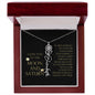 Love You To Moon and Saturn - Connection Remains Eternally Strong and True Flower Name Necklace