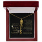 Love You To Moon and Saturn - Connection Remains Eternally Strong and True Flower Name Necklace