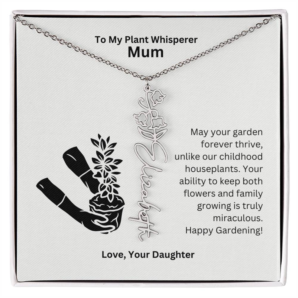 Mum - Keep Both Flowers and Family Growing Flower Name Necklace