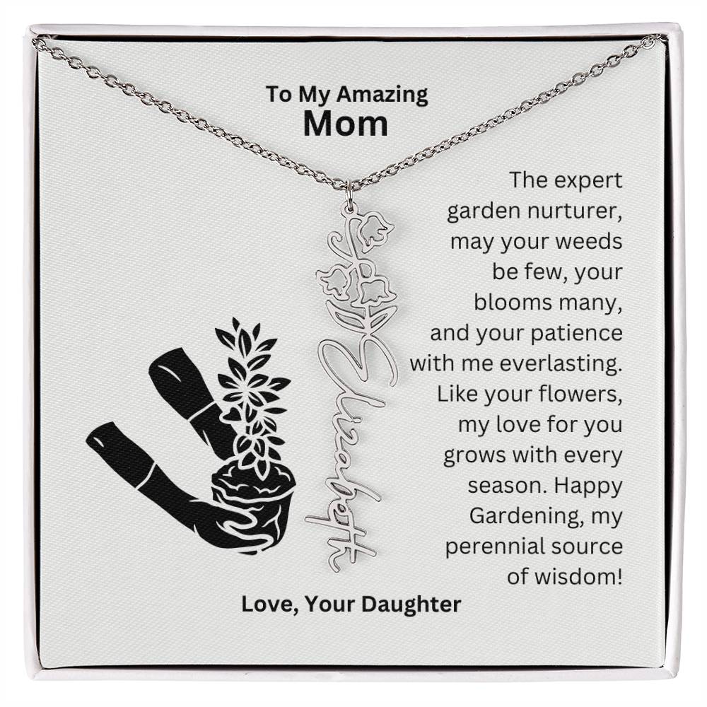 Mom - My love For You Grows With Every Season Flower Name Necklace