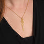 Love You To Moon and Saturn - Connection Remains Eternally Strong and True Flower Name Necklace