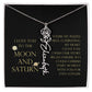 Love You To Moon and Saturn - My Puzzle Piece Flower Name Necklace