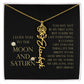 Love You To Moon and Saturn - My Heart Eternally Yours Flower Name Necklace