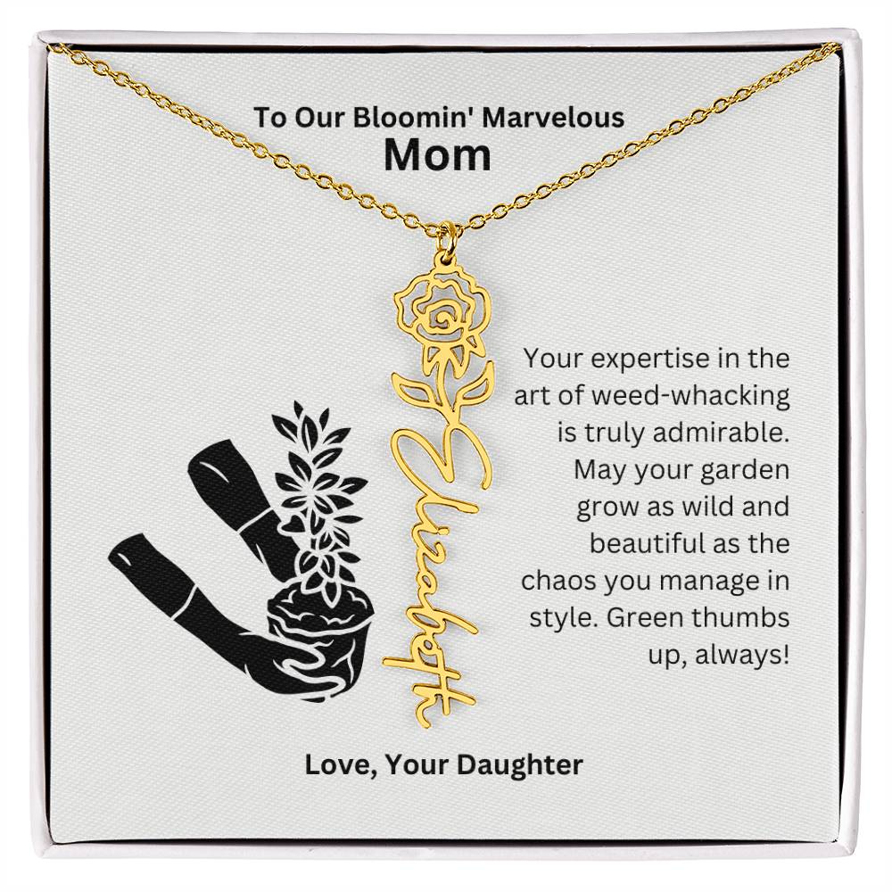 Mom - Garden Grow As Wild Flower Name Necklace