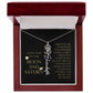 Love You To Moon and Saturn - Connection Remains Eternally Strong and True Flower Name Necklace