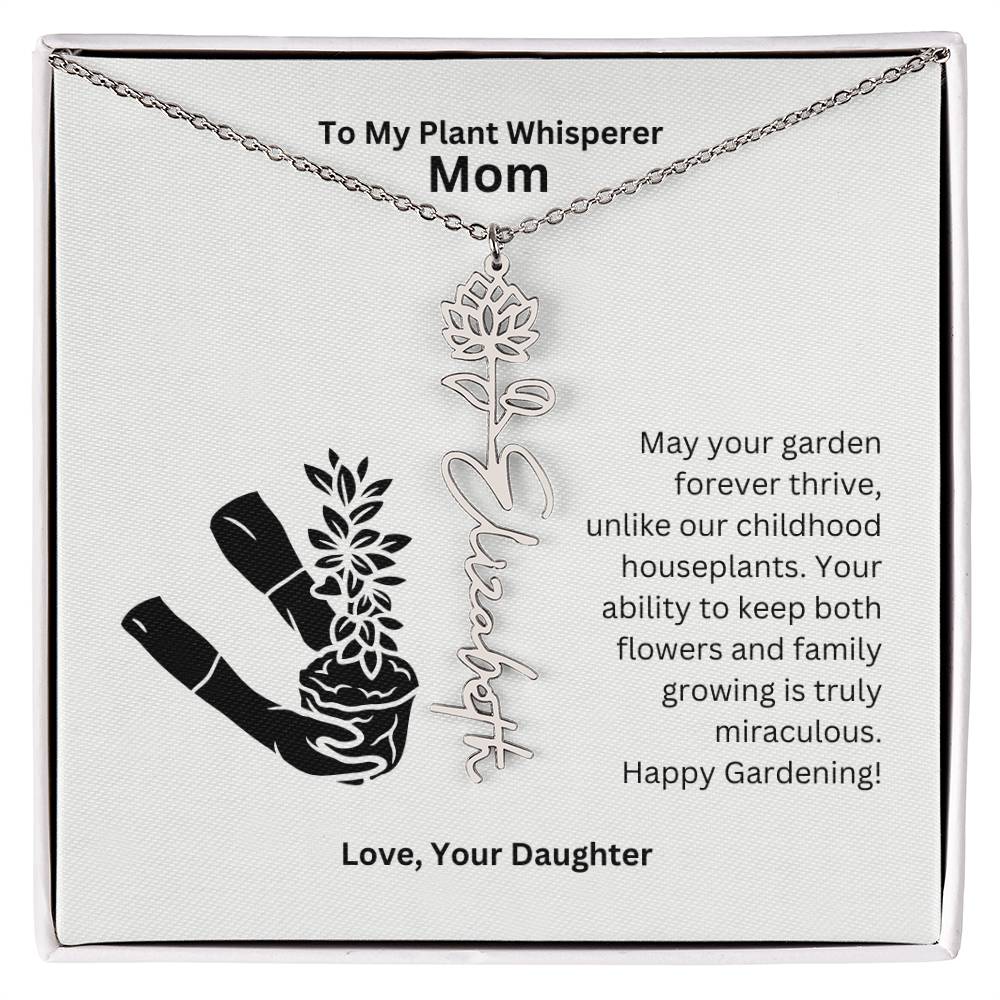 Mom - Keep Both Flowers and Family Growing Flower Name Necklace