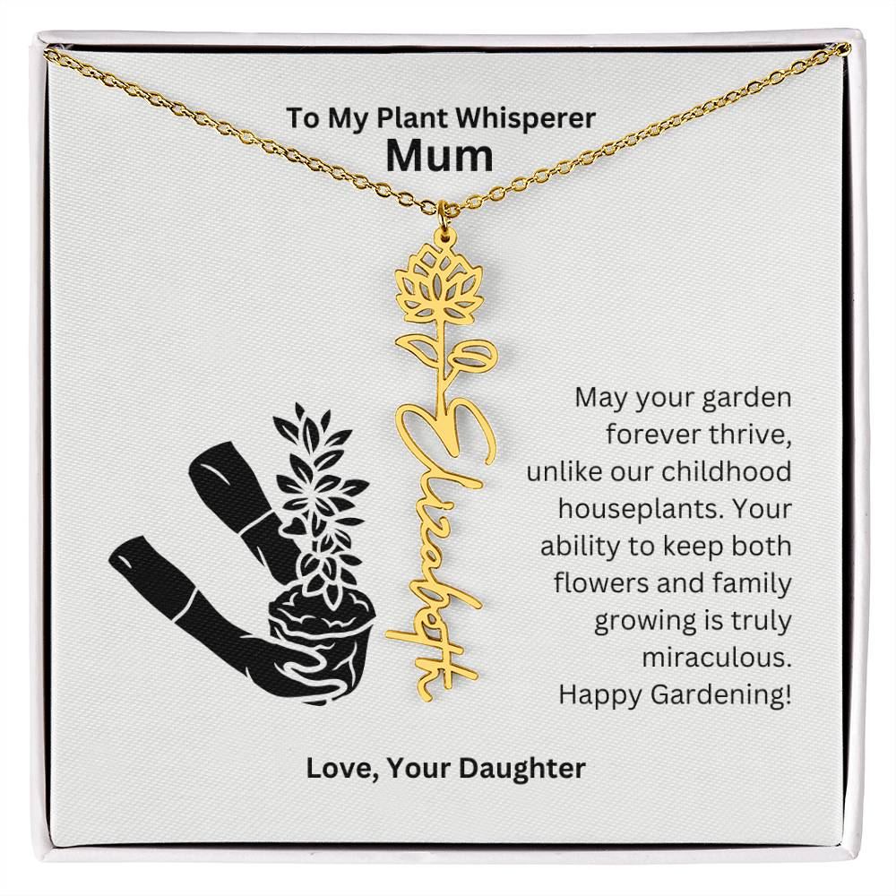 Mum - Keep Both Flowers and Family Growing Flower Name Necklace