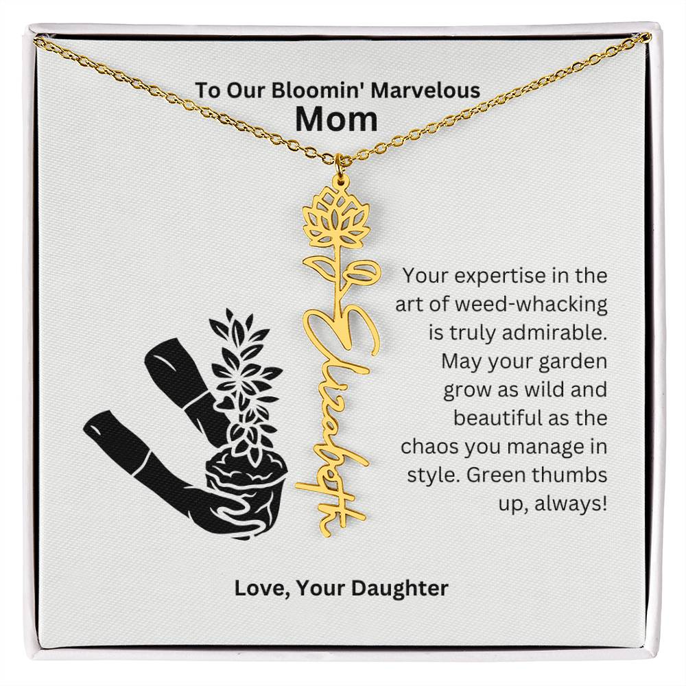Mom - Garden Grow As Wild Flower Name Necklace