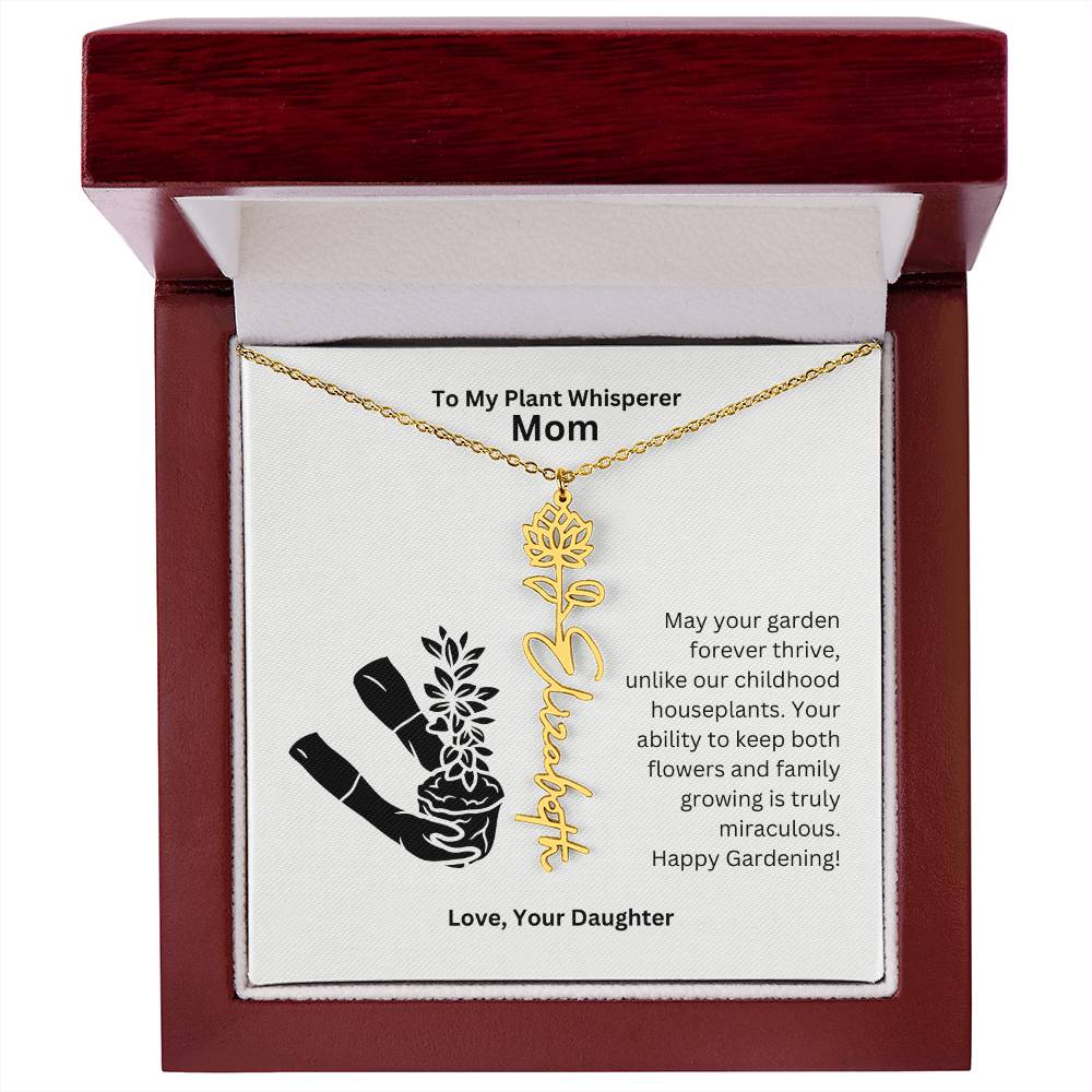 Mom - Keep Both Flowers and Family Growing Flower Name Necklace