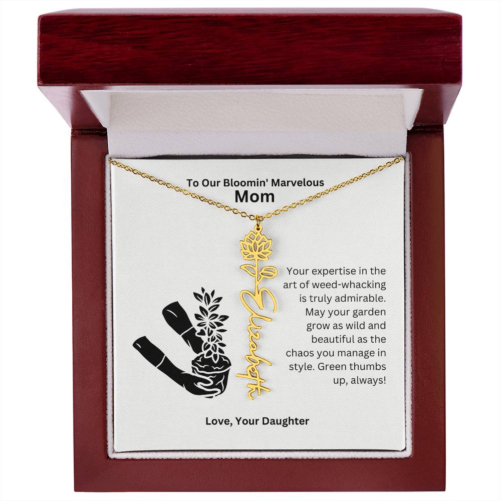 Mom - Garden Grow As Wild Flower Name Necklace