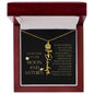 Love You To Moon and Saturn - Connection Remains Eternally Strong and True Flower Name Necklace