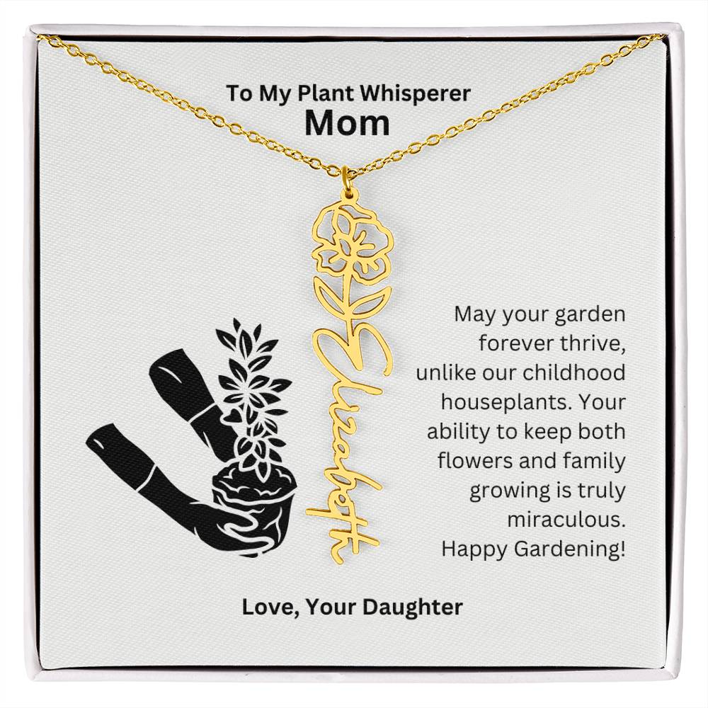 Mom - Keep Both Flowers and Family Growing Flower Name Necklace