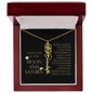Love You To Moon and Saturn - Connection Remains Eternally Strong and True Flower Name Necklace