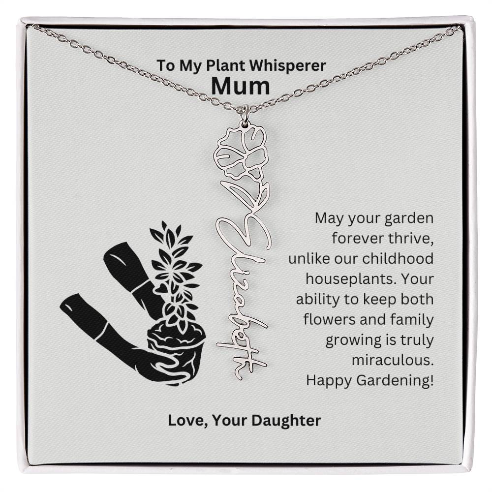 Mum - Keep Both Flowers and Family Growing Flower Name Necklace