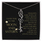 Love You To Moon and Saturn - Loving You Was Beyond My Control Flower Name Necklace