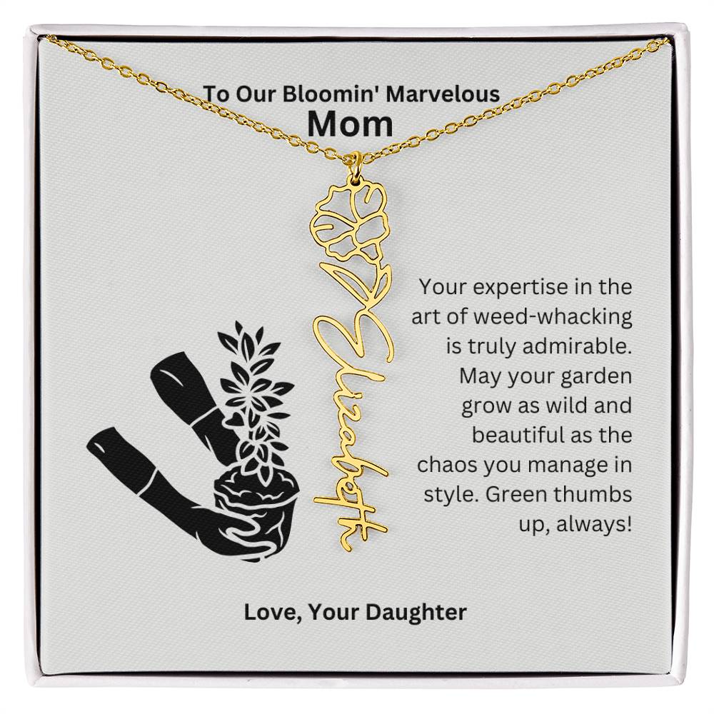 Mom - Garden Grow As Wild Flower Name Necklace