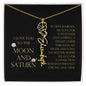 Love You To Moon and Saturn - Connection Remains Eternally Strong and True Flower Name Necklace