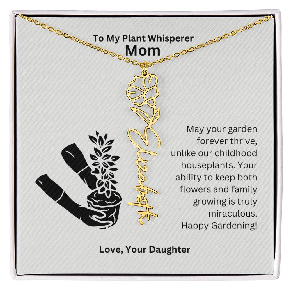Mom - Keep Both Flowers and Family Growing Flower Name Necklace