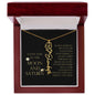 Love You To Moon and Saturn - Connection Remains Eternally Strong and True Flower Name Necklace