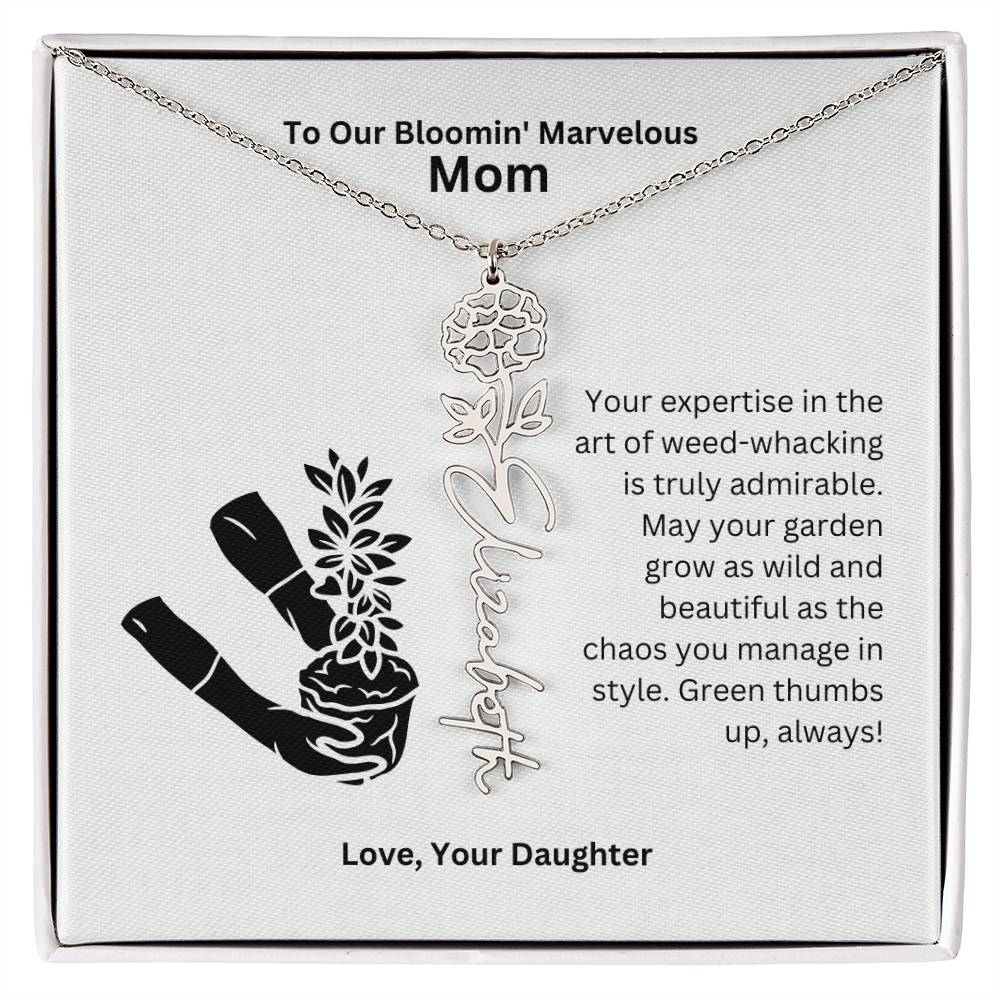 Mom - Garden Grow As Wild Flower Name Necklace