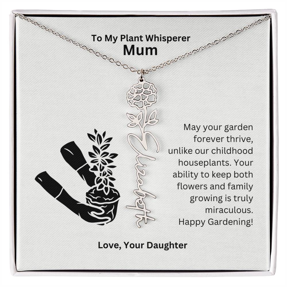 Mum - Keep Both Flowers and Family Growing Flower Name Necklace