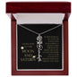 Love You To Moon and Saturn - Connection Remains Eternally Strong and True Flower Name Necklace