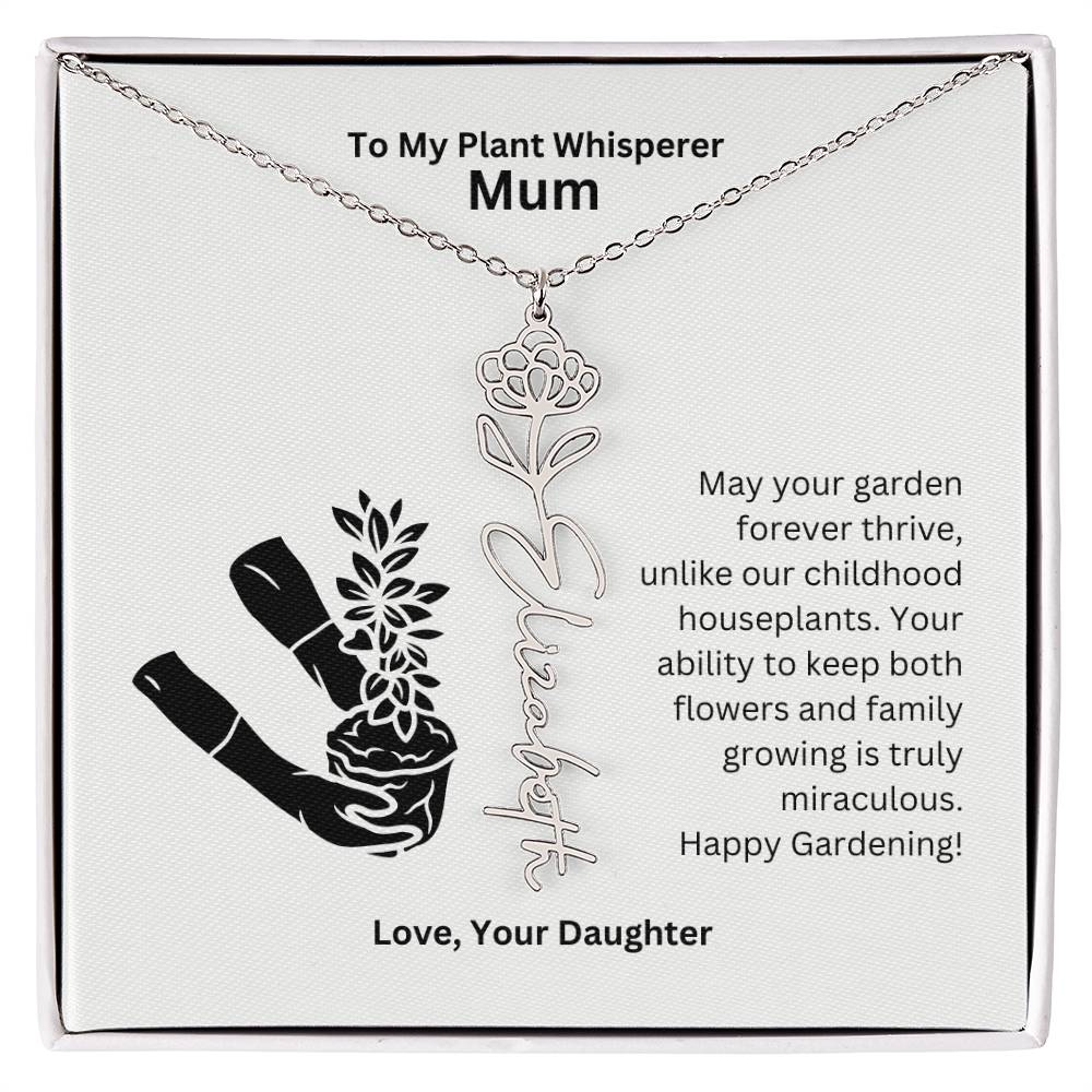Mum - Keep Both Flowers and Family Growing Flower Name Necklace