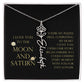 Love You To Moon and Saturn - My Puzzle Piece Flower Name Necklace