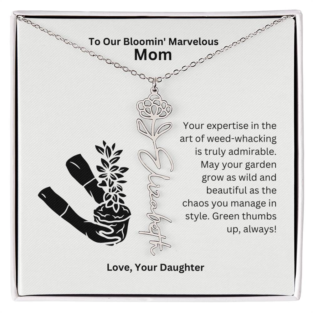 Mom - Garden Grow As Wild Flower Name Necklace