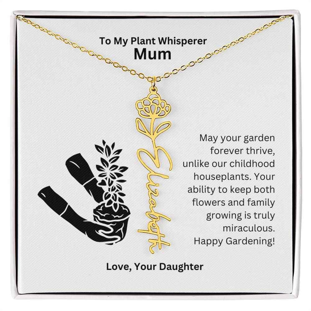 Mum - Keep Both Flowers and Family Growing Flower Name Necklace
